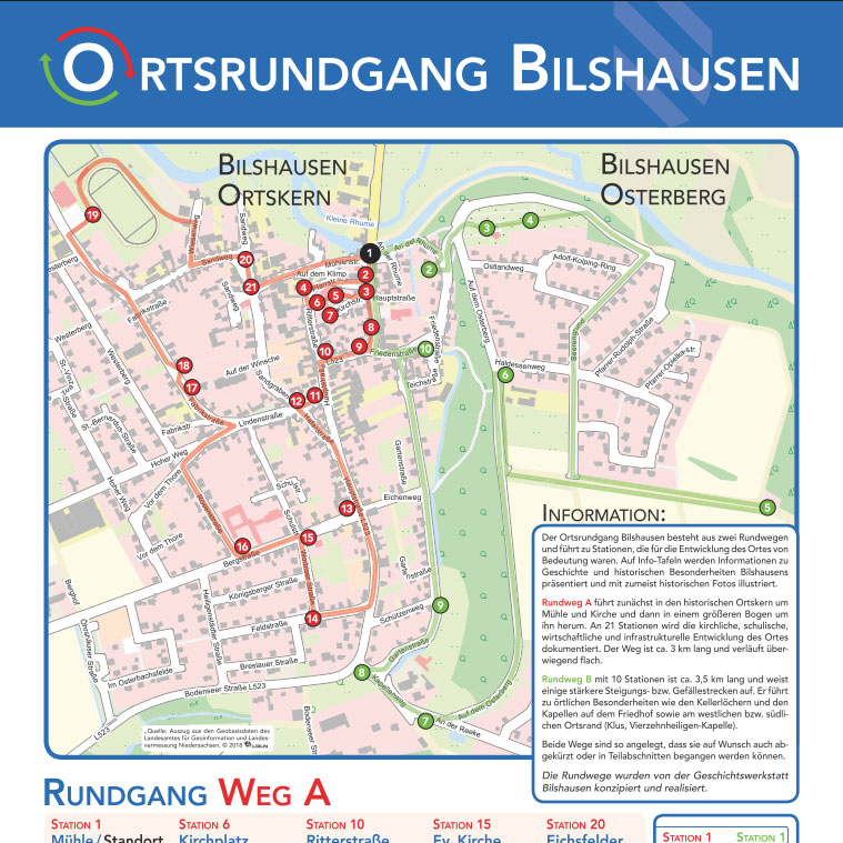 Übersichtstafel Ortsrundgang Bilshausen